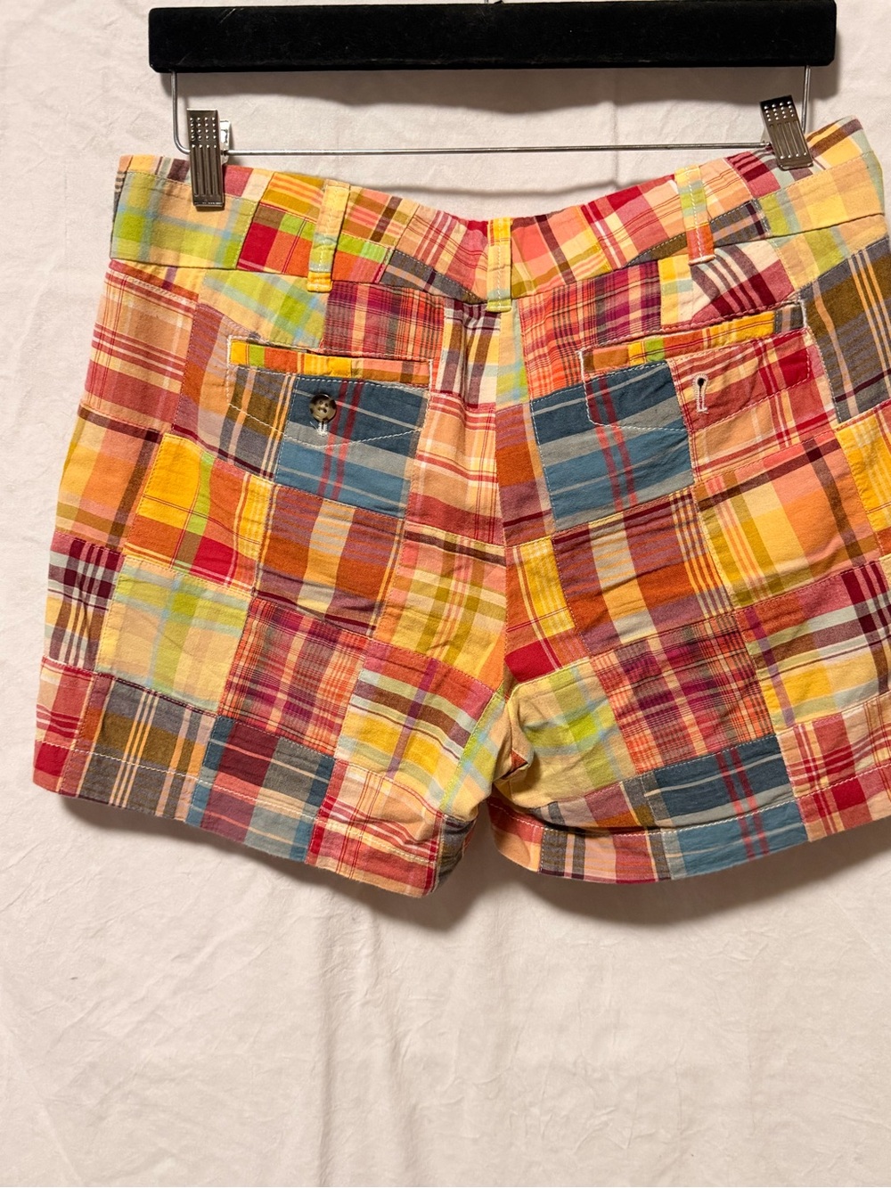 Talbots Multicolor Plaid Cotton Shorts - Bright Madras Check - Picture 2 of 8